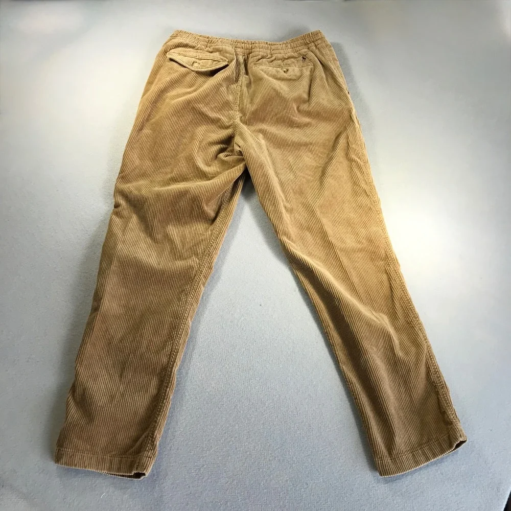 Polo Ralph Lauren Mens Classic Fit Corduroy Drawstring Pants Tan Brown Small